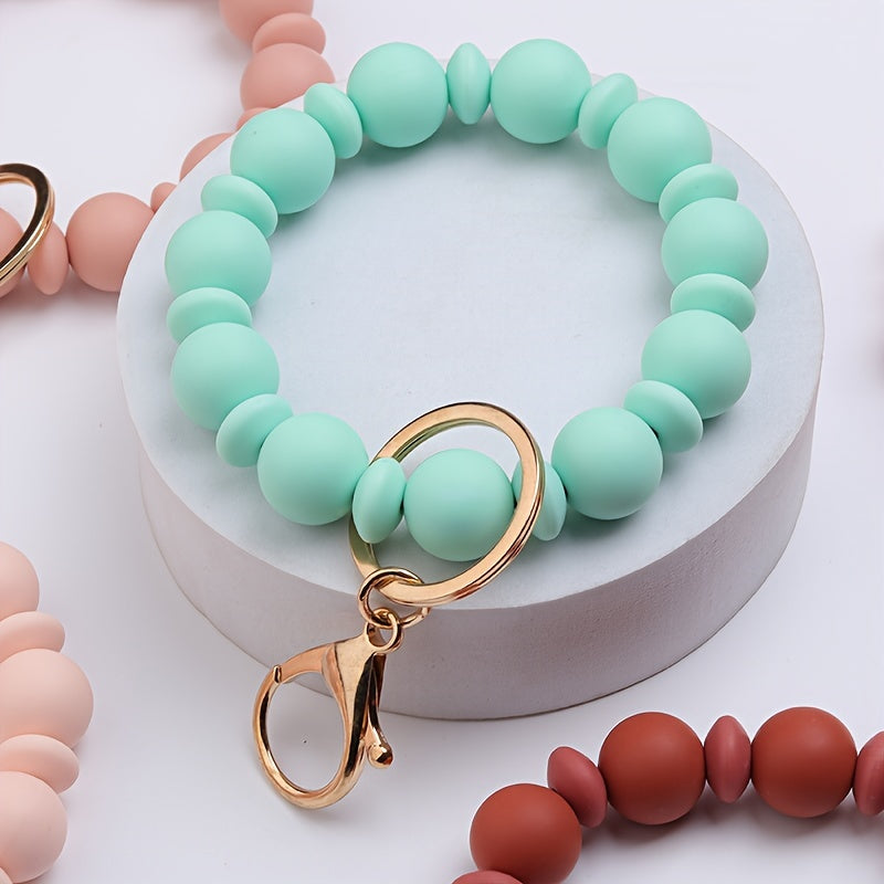Hemasa  Silicone Beads Bracelet Key Ring for  Birthday Gift/Gift
