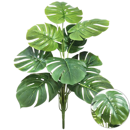 Tejesa 60-103cm Artificial Monstera deliciosa Pothos Alocasia Leaf Fake Plant Ornamental Festive Home Office Decoration
