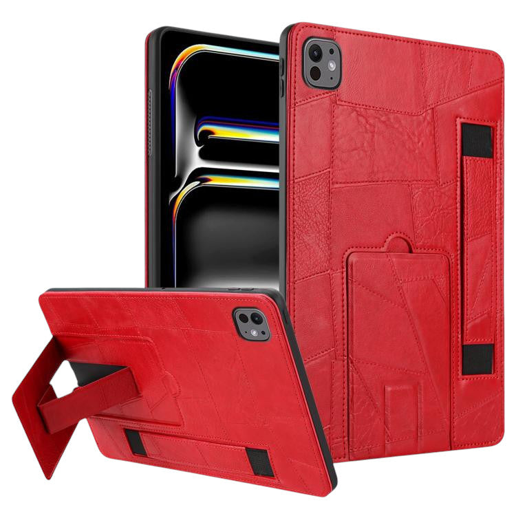 Wristband Retro Vegan Leather Back Tablet Case with Holder, For iPad Air 13 2026 / 2025 / 2024, For iPad Air 2026 / 2025 / 2024, For iPad Pro 13 2025 / 2024, For iPad Pro 11 2025 / 2024, For iPad 2025 / 2022, For iPad mini 2024 / mini 6                ...