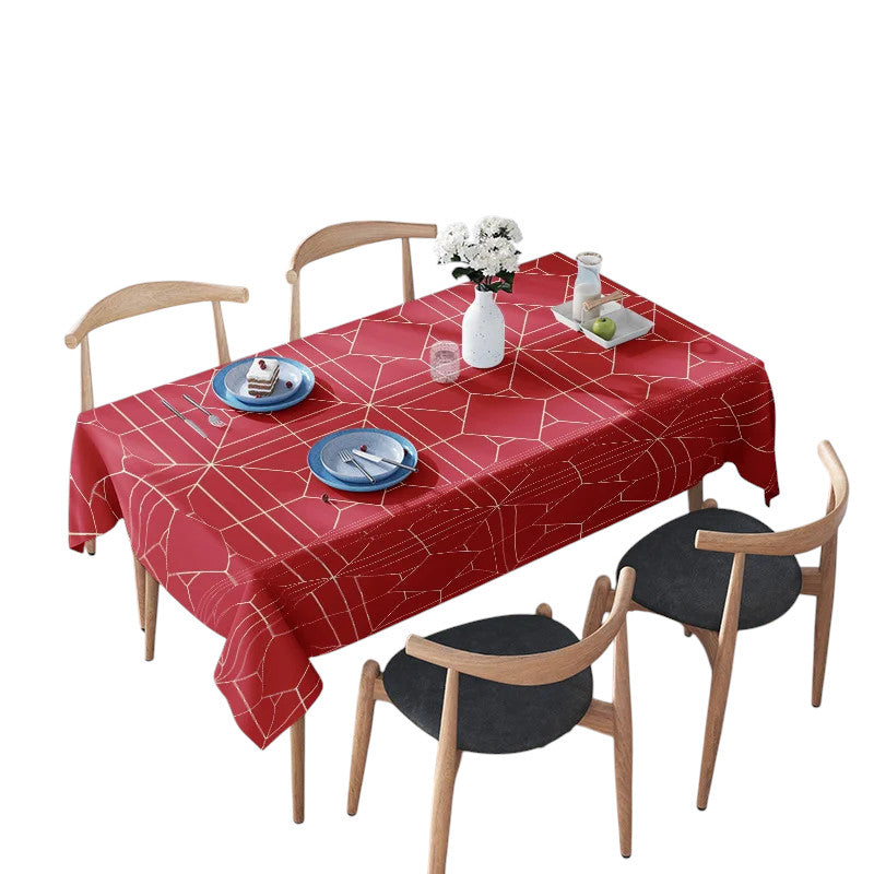 Tejesa Red Spider Web Printed Tablecloth with White Lines for Home/ Dining Decorations in Size 60x120cm Modern Kitchen Linen from Home G