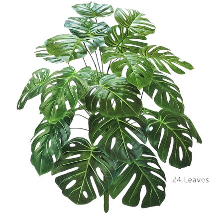 Tejesa 60-103cm Artificial Monstera deliciosa Pothos Alocasia Leaf Fake Plant Ornamental Festive Home Office Decoration
